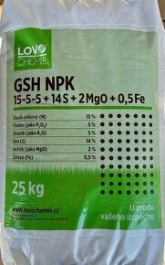 Trávníkové hnojivo NPK 15-5-5 +14S+2MgO+0,5 Fe