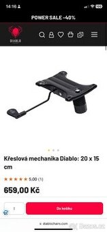 Křeslová mechanika Diablo: 20 x 15 cm