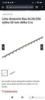 Distanční lišta  20