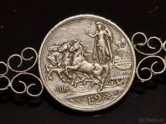 Luxusní brož z mince Lira