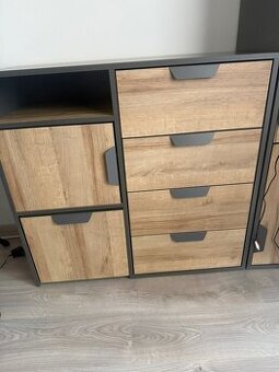 Komoda, regál, skřínka Nano dub/grafit