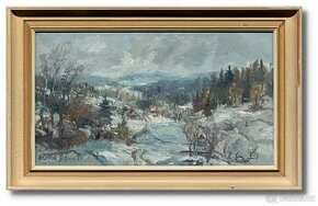 obraz - Oldřich Zezula - Zima v Novém Hrozenkově