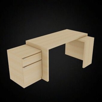 Psací stůl IKEA Jonas s výsuvným panelem a skříňkou