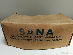Krabice SANA Lahůdkový mléčný margarín KOSMOS Čáslav