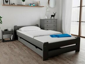 Nová postel masiv šedá 90x200cm + ROŠT