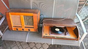 Staré rádio, retro, na chalupu, dekorace.
