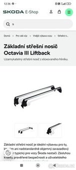 Originální příčníky Škoda Octavia