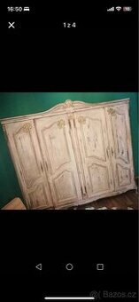 Stará zrenovovaná masivní skříň shabby retro vintage