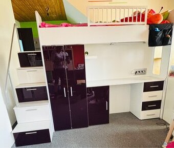Dětské studio postel, stůl, skříň,úložný prostor