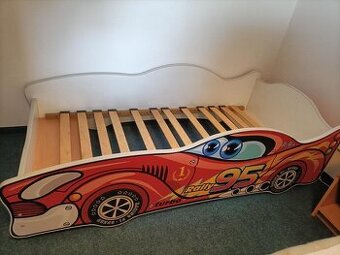 Dětská postel autíčko Blesk Mcqueen 160x80 -NOVÁ CENA-