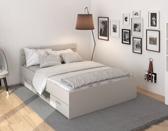 Stylová postel multifunkční s rošty a matrací NOVÁ