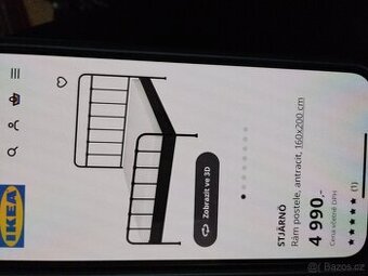 Kovová dvojpostel 160x200 černá IKEA