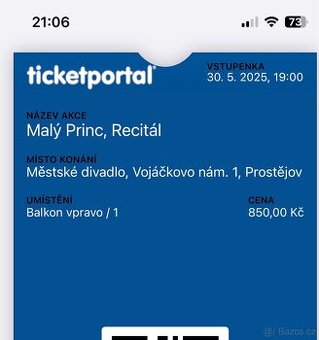 Recitál malý princ Prostějov