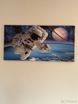 Obraz vesmírný, s kosmonautem -tisk na plátně