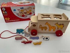 Dřevěné auto se zvířátky Bigjigs Toys - 1
