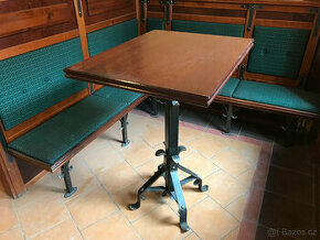 Masívní dřevěné stoly s kovanou nohou - 3 kusy - 1