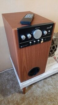 Prodám výkonný subwoofer plus bedny, vše ve dřevě, jako nové