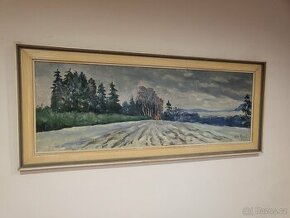 Obraz krajina pole zima