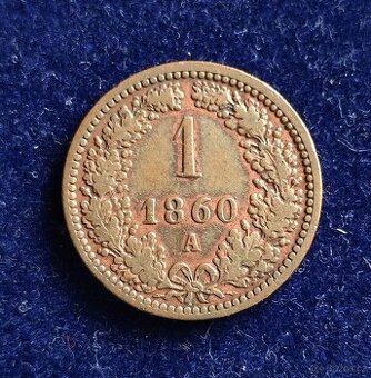 1 krejcar 1860 A František Josef l. - 1