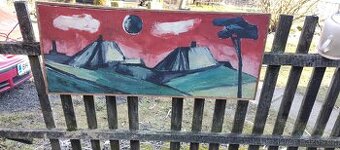 Prodám starý obraz na plátně 110x46cm - 1