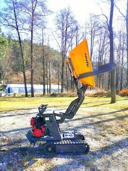 Minidumper. Dempr. Pásové kolečko. 800kg
