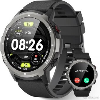 Chytré hodinky S52 – 1,39" volání, IP68, v češtině / černé