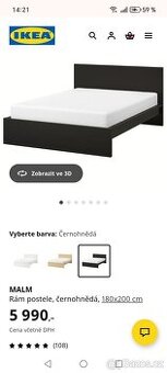 Manželská postel IKEA černá