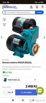 Domácí vodárna VZCH 250 zánovní, na 220V