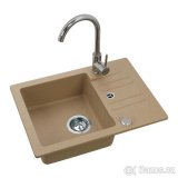 Granitový béžový dřez + sifon + baterie zdarma