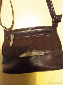 Hnědá kožená kabelka - 1
