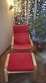 Ikea křeslo Poang i s podnožkou