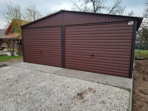 Plechová garáž pro dvě auta 6x5m