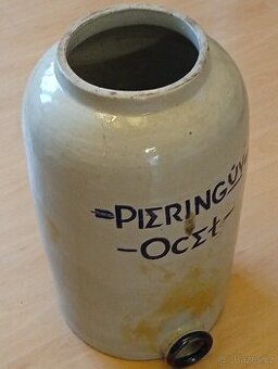 Starožitná Kameninová Reklamní nádoba