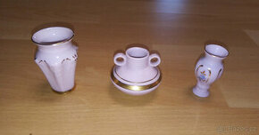 Vázičky (miniatury) z růžového porcelánu - H&C