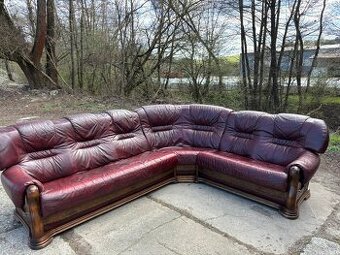 Kožená rohová sedací souprava