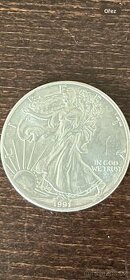 Mince stříbrná DOLLAR