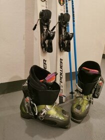 Salomon GT 24 lyže, hůlky,boty Atomic,pouzdro