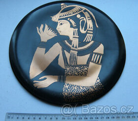 Starý nástěnný motiv Egypt - měděná černěná grafika