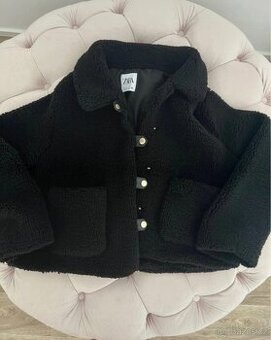 oversize bunda zara jacket přechodná beranek faux shearling