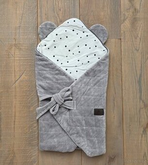 Luxusní zavinovačka Royal Baby Swaddle Wrap – šedá s oušky