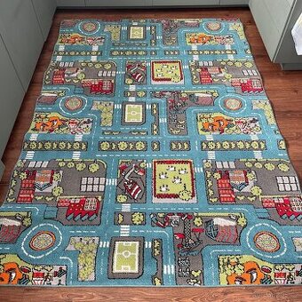 Dětský jemný koberec silnice 230 x 160 cm