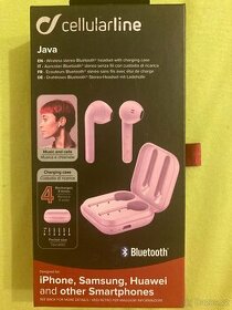 Bezdrátová sluchátka Java cellularline růžová