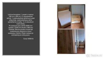 Bed, mattress, Cupboards, bedside cabinets with mattress