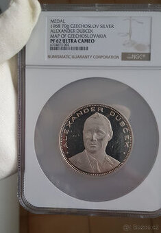 Ag 20 Dukát 1968 Alexander Dubček PROOF NGC PF62 Ultra Cameo