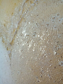 Ručně malovaný obraz Srdce, akrylové barvy, zlatá