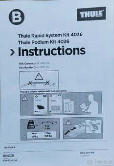 Kit Thule 4036 - KIA Carens, Rondo, 5-dr MPV, 13-