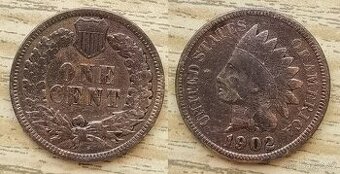 Mince USA, Spojené státy, 1 cent 1902 / Indian cent