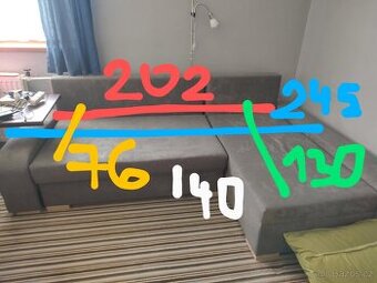 Gauč rozkládací s úložným prostorem