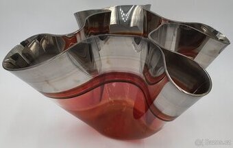 Krásná vypalovaná váza na plastickém skle Antonie Jankovcová