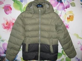 Chlapecká péřová khaki zimní bunda s kapucí REIMA vel.140